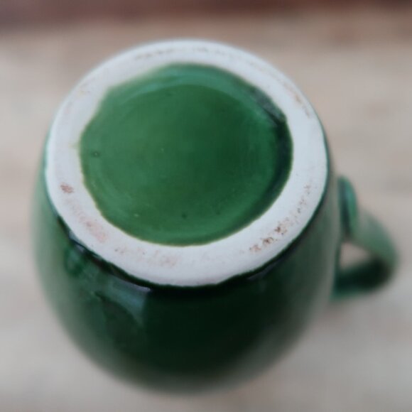 Vintage MCM Drip Glaze Small Green Pitcher - Picture 6 of 7